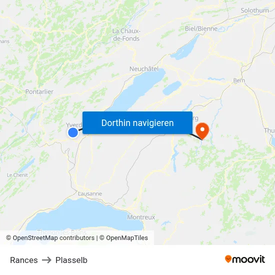 Rances to Plasselb map