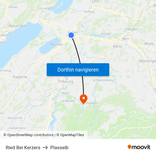 Ried Bei Kerzers to Plasselb map