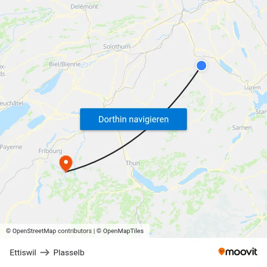 Ettiswil to Plasselb map