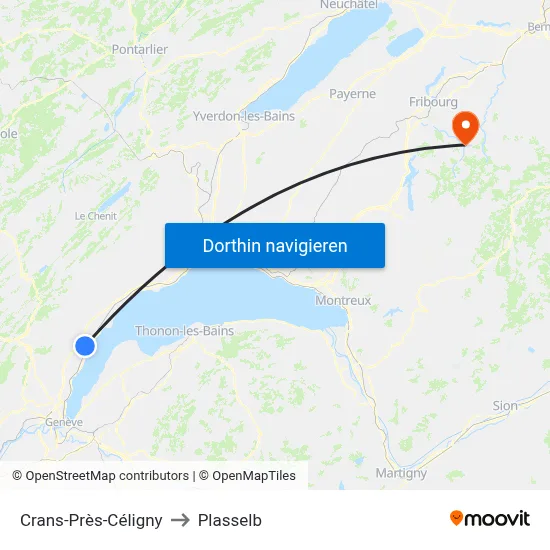 Crans-Près-Céligny to Plasselb map