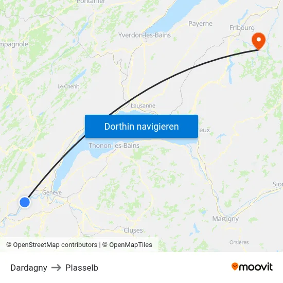Dardagny to Plasselb map