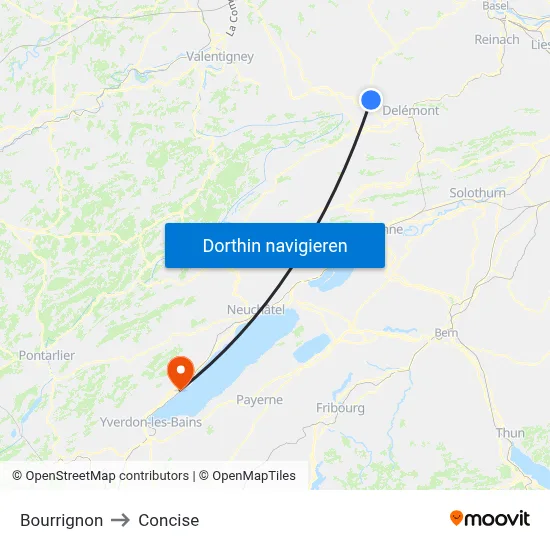 Bourrignon to Concise map