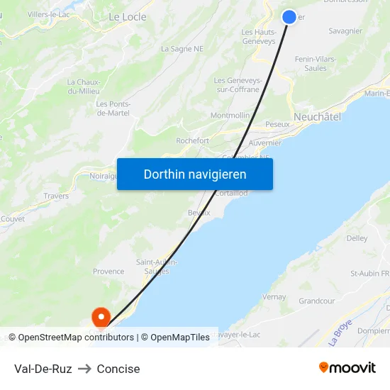Val-De-Ruz to Concise map