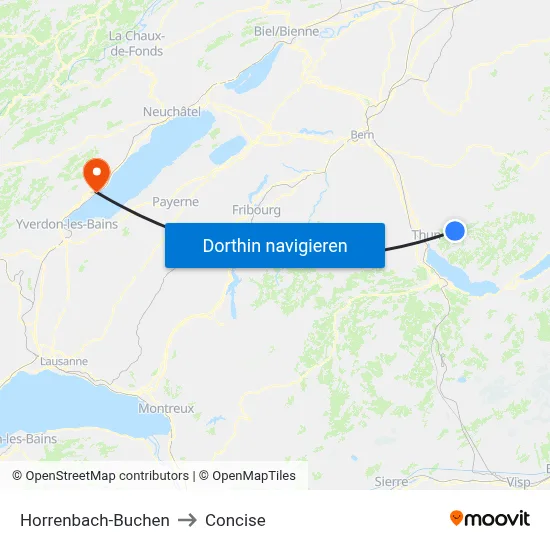 Horrenbach-Buchen to Concise map