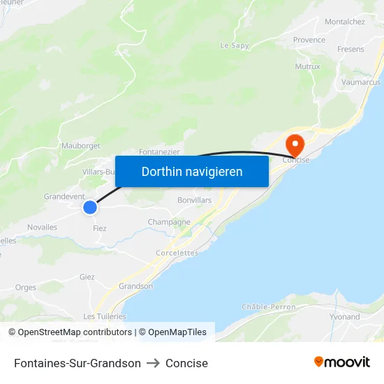 Fontaines-Sur-Grandson to Concise map