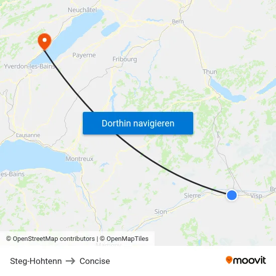 Steg-Hohtenn to Concise map