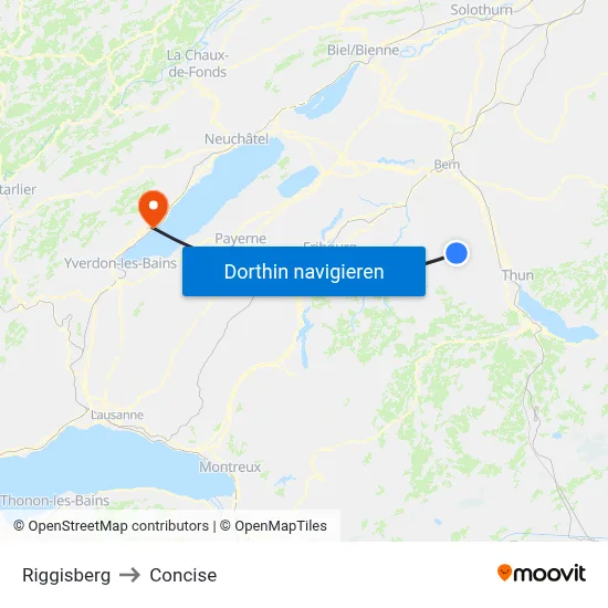 Riggisberg to Concise map