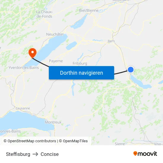 Steffisburg to Concise map