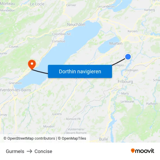 Gurmels to Concise map