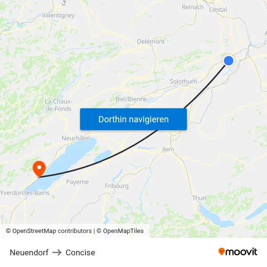 Neuendorf to Concise map