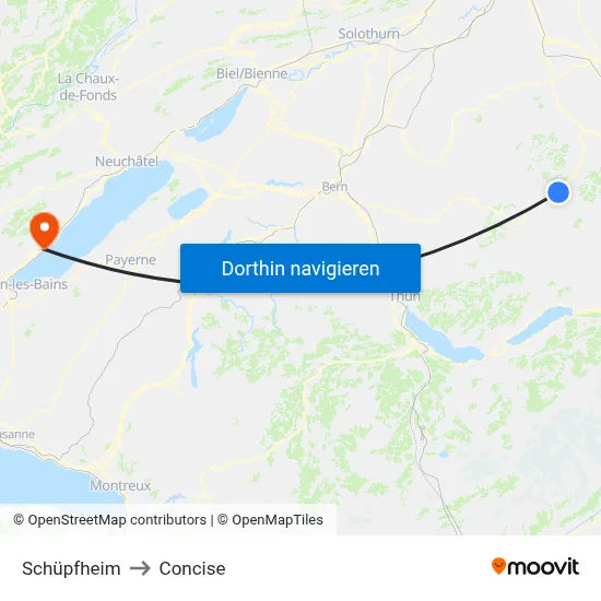 Schüpfheim to Concise map
