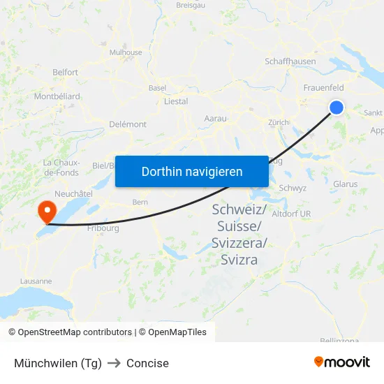 Münchwilen (Tg) to Concise map