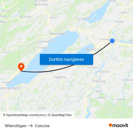 Wileroltigen to Concise map