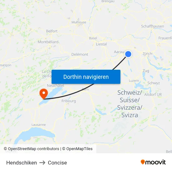 Hendschiken to Concise map