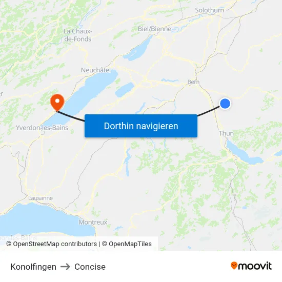 Konolfingen to Concise map