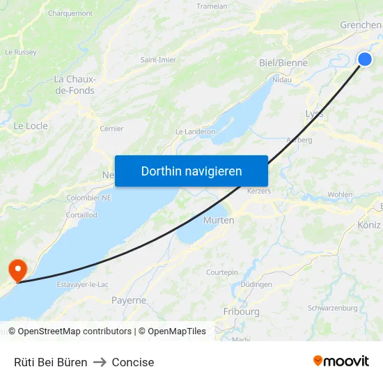 Rüti Bei Büren to Concise map