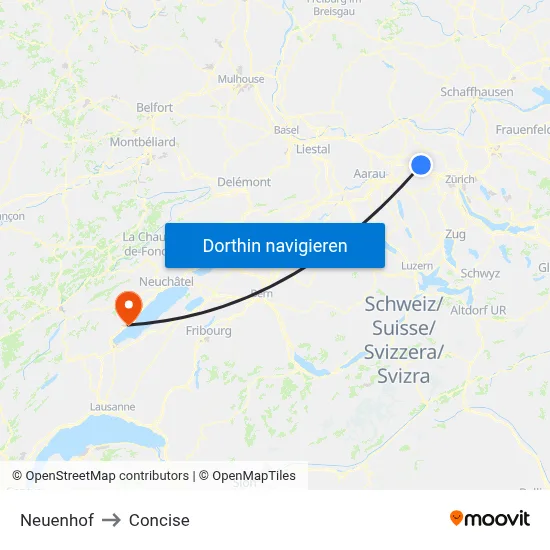 Neuenhof to Concise map