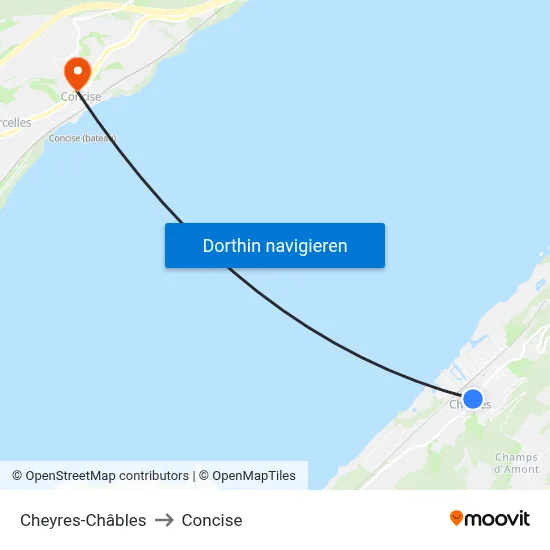 Cheyres-Châbles to Concise map