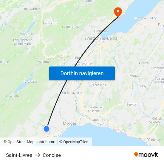 Saint-Livres to Concise map