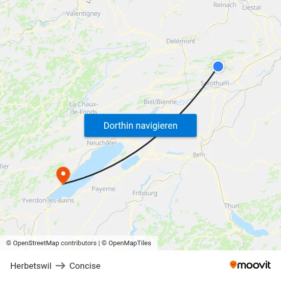 Herbetswil to Concise map