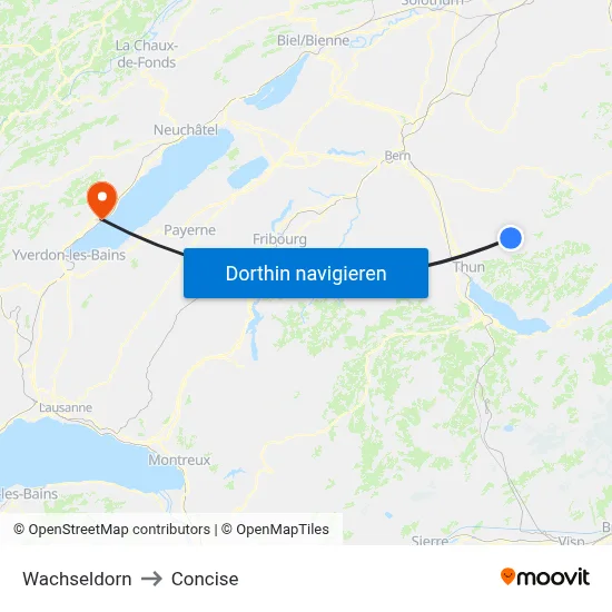 Wachseldorn to Concise map
