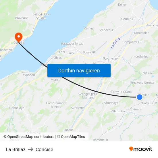 La Brillaz to Concise map