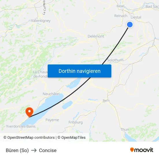 Büren (So) to Concise map
