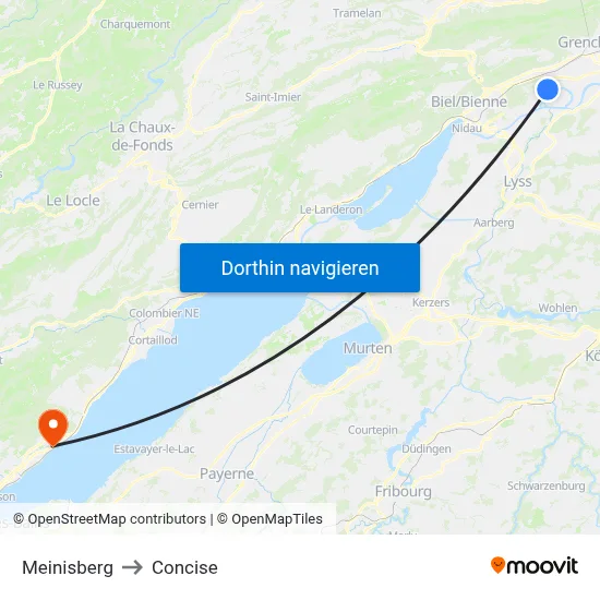 Meinisberg to Concise map