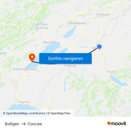 Bolligen to Concise map