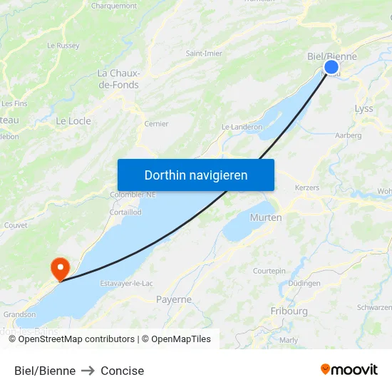Biel/Bienne to Concise map