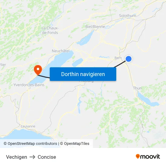 Vechigen to Concise map