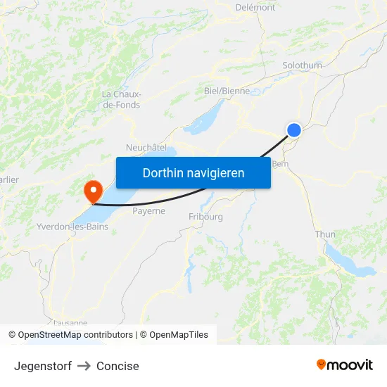 Jegenstorf to Concise map