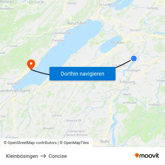 Kleinbösingen to Concise map
