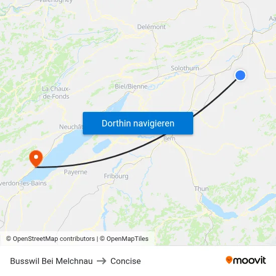 Busswil Bei Melchnau to Concise map