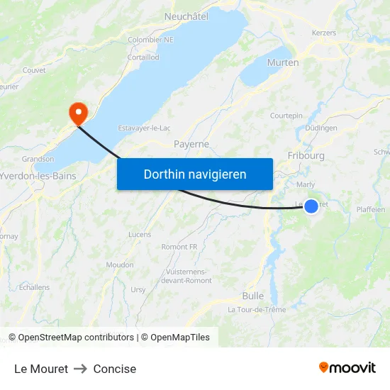 Le Mouret to Concise map