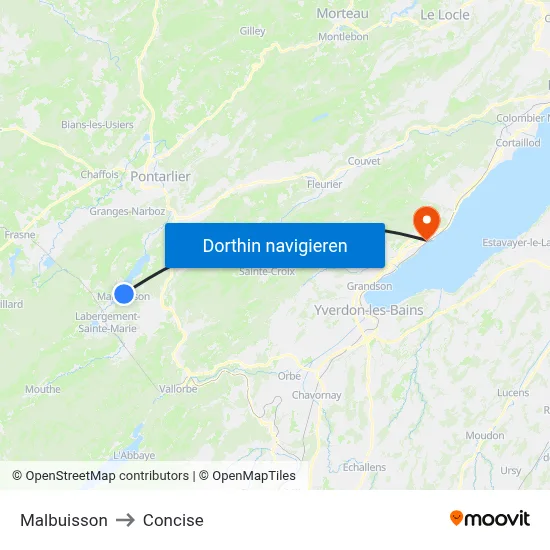 Malbuisson to Concise map