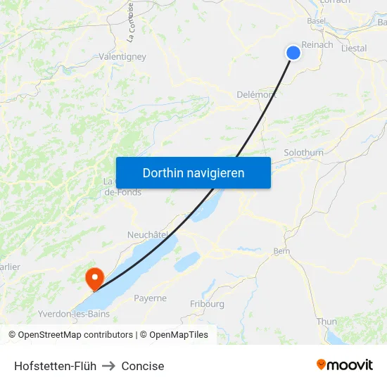 Hofstetten-Flüh to Concise map