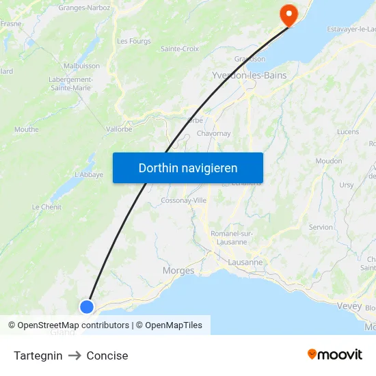 Tartegnin to Concise map