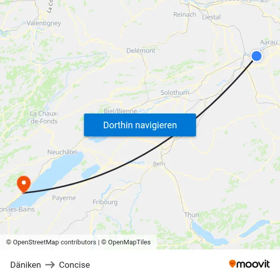Däniken to Concise map