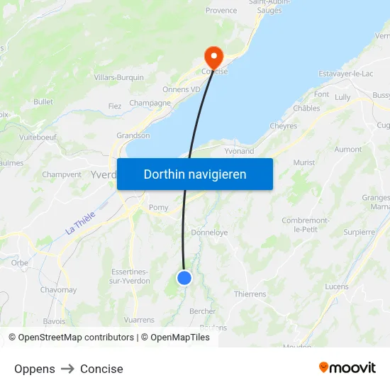 Oppens to Concise map