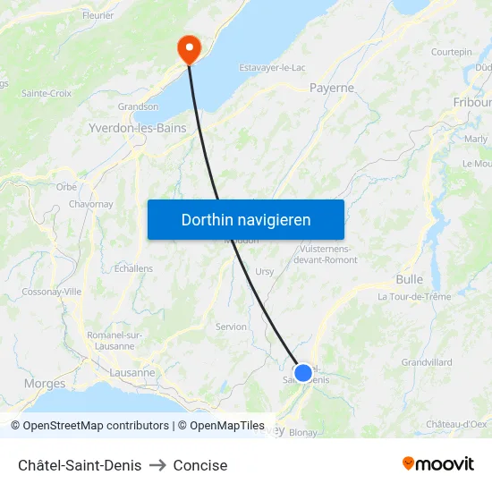 Châtel-Saint-Denis to Concise map