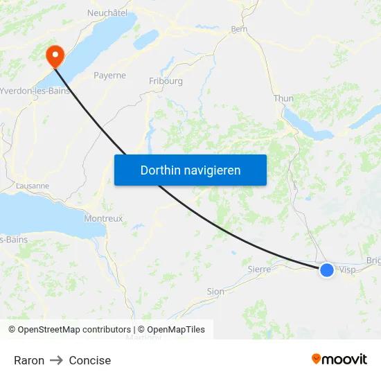 Raron to Concise map
