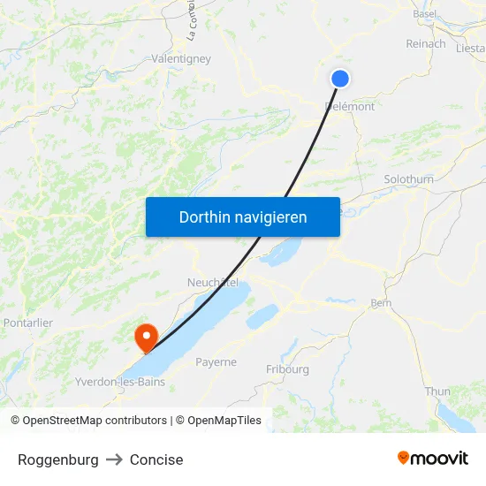 Roggenburg to Concise map