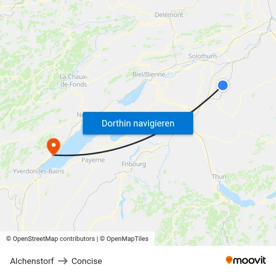 Alchenstorf to Concise map