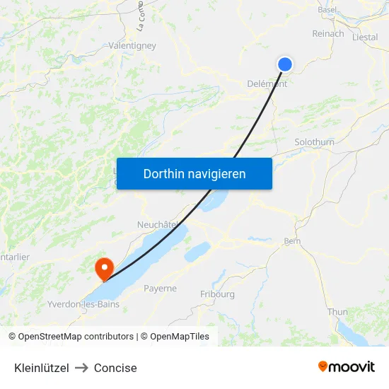 Kleinlützel to Concise map