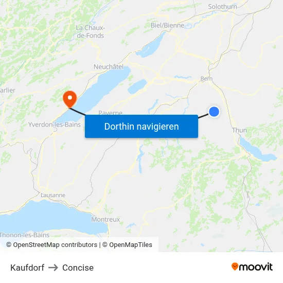 Kaufdorf to Concise map