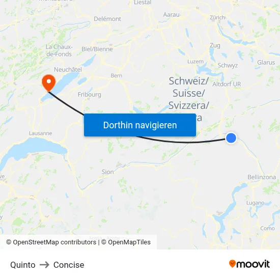 Quinto to Concise map