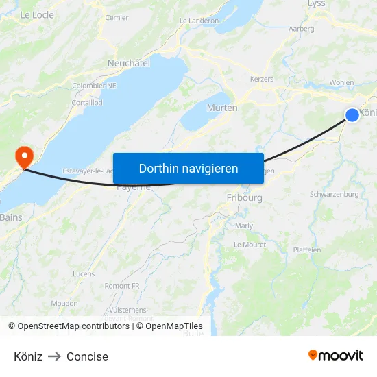 Köniz to Concise map