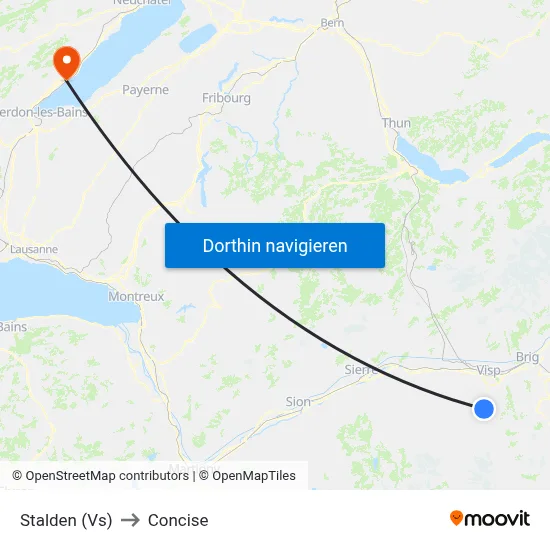 Stalden (Vs) to Concise map