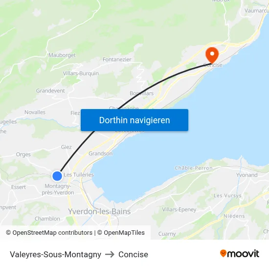 Valeyres-Sous-Montagny to Concise map